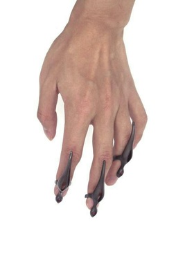 新款恶魔系列指尖戒盔甲凹造型暗黑护甲play指甲戒可调节戒指男女