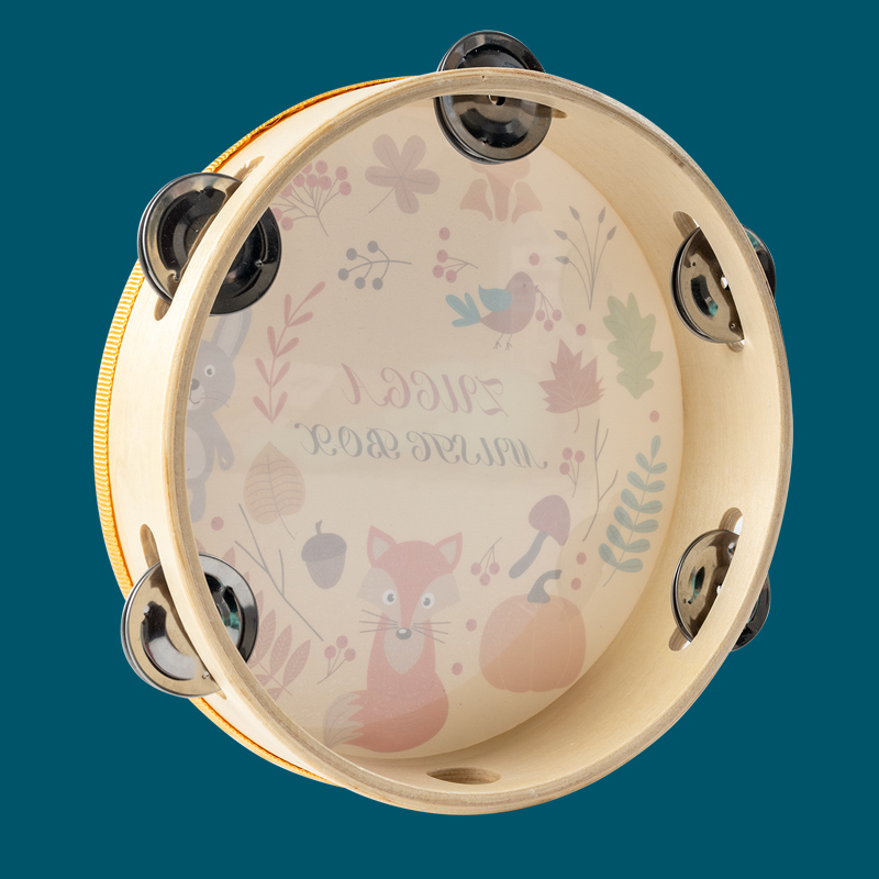 榉木铃鼓20cm儿童乐器卡通手拍鼓新疆舞摇铃奥尔夫音乐幼儿园玩具,淘宝优惠券,粉丝福利购,淘宝优惠卷