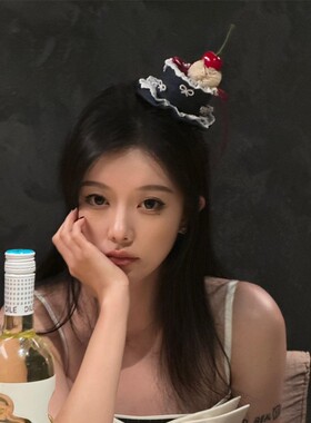 生日帽子女生头饰蛋糕发夹氛围感拍照道具头饰拍照道具夹子发箍
