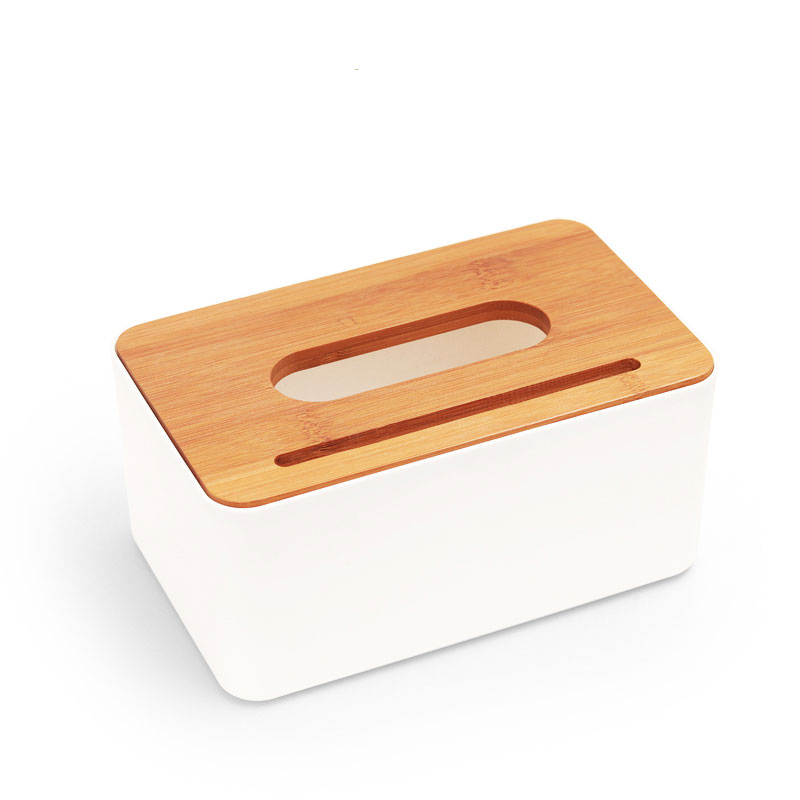 竹木盖纸巾盒家用餐巾纸盒客厅茶几抽纸盒多功能遥控器收纳盒