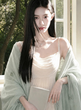 绿色披肩女外搭夏薄款配裙子