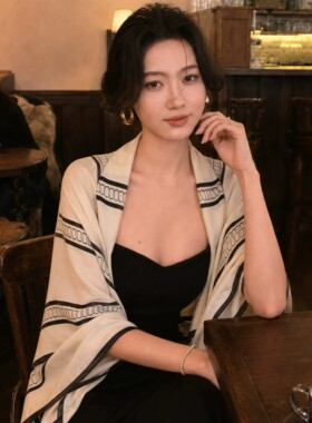 空调房白色披肩外搭女