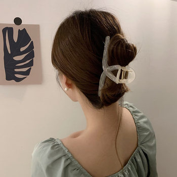 ຄລິບ claw ຂະຫນາດໃຫຍ່ shark clip hair clip ແມ່ຍິງກັບຄືນໄປບ່ອນຂອງຫົວ acrylic hair claw clip 2024 ໃຫມ່ elegant temperament headwear