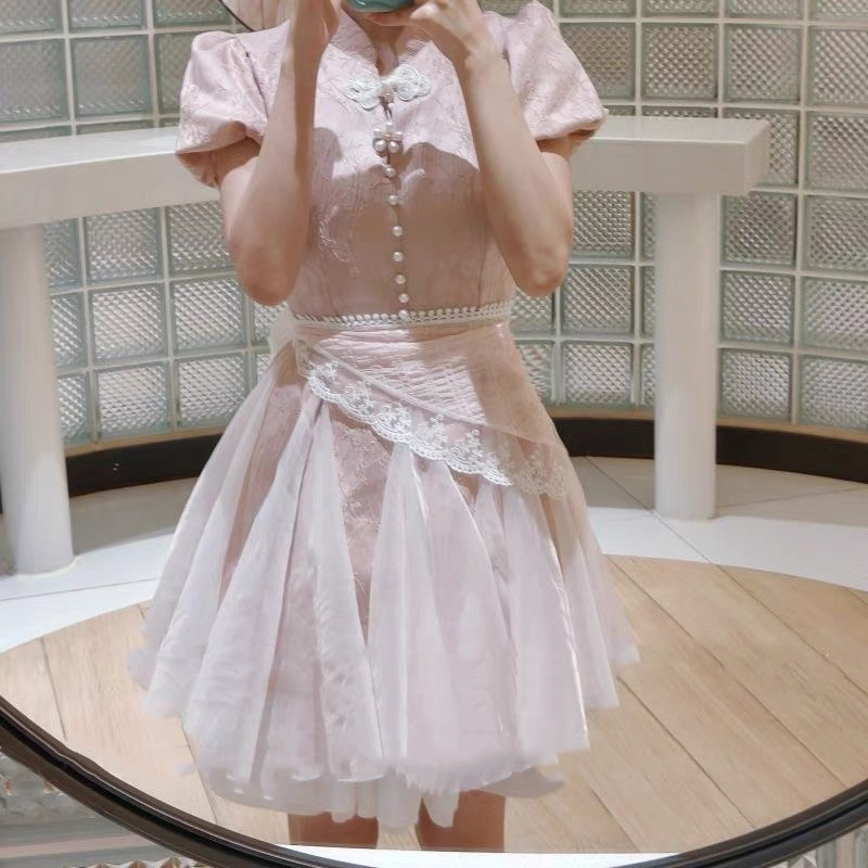 法式温柔蓝色蕾丝三角巾屁帘女新款叠穿连衣裙腰巾丝巾腰带配饰品