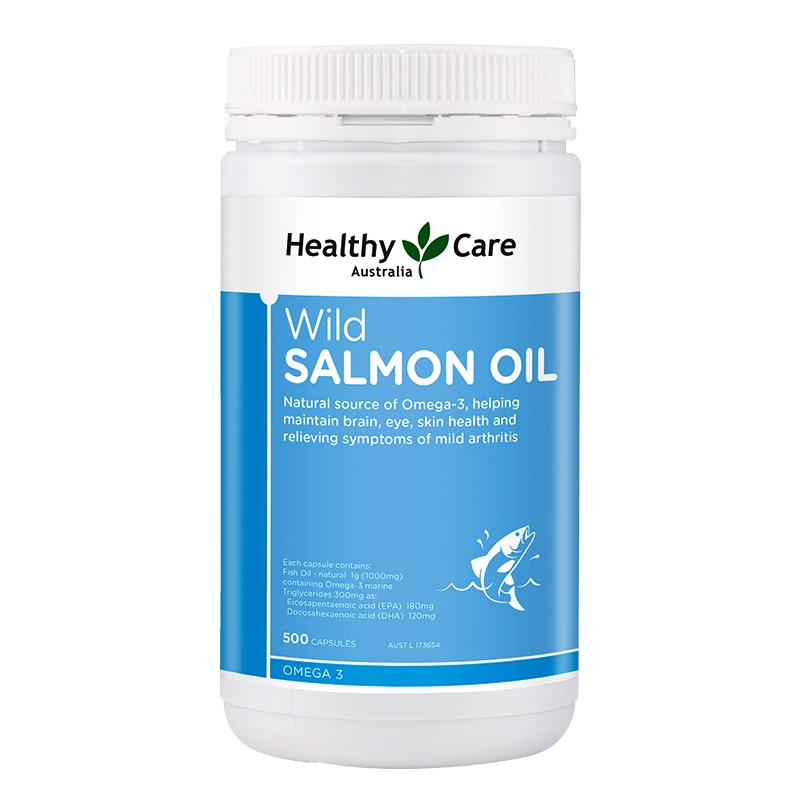 Healthy Care深海鱼油omega3鲑鱼油胶囊三文鱼油软胶囊dha500粒