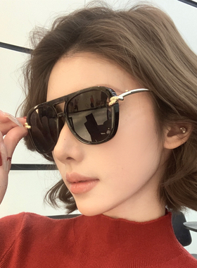 欧美墨镜女款高级感2026新款大框圆脸显瘦防紫外线个性时髦太阳镜