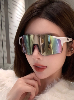 墨镜女款超大框圆脸显瘦防紫外线冬季护目镜滑雪骑行复古男太阳镜