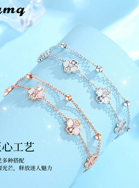 四叶草银手链女款2024年新款女生轻奢小众精致送女友老婆生日礼物