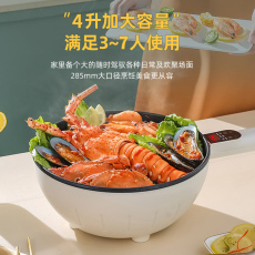 Плиты 电炒锅多功能炒菜锅一体式料理锅宿舍学生电煮锅不粘锅家用电火锅