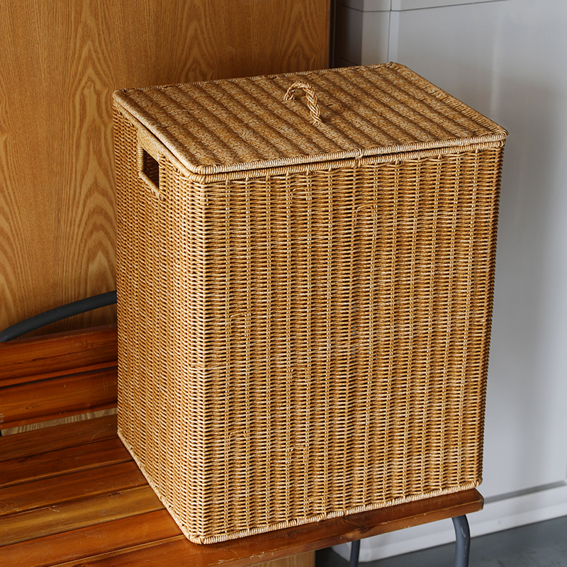 桂味源脏衣服收纳筐放衣服储物整理编织桶带盖洗衣篮仿藤编篓浴室,淘宝优惠券,粉丝福利购,淘宝优惠卷
