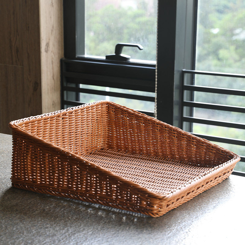 桂味源超市橱窗展示陈列筐塑料仿藤编织篮面馒头水果蔬菜收纳篮,淘宝优惠券,粉丝福利购,淘宝优惠卷