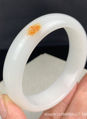 新疆阿富汗玉带皮籽料手镯白玉手镯外蒙料仿和田玉手镯玉镯子