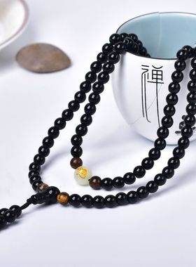 新款特价手链四圈祥缘阁黑曜石