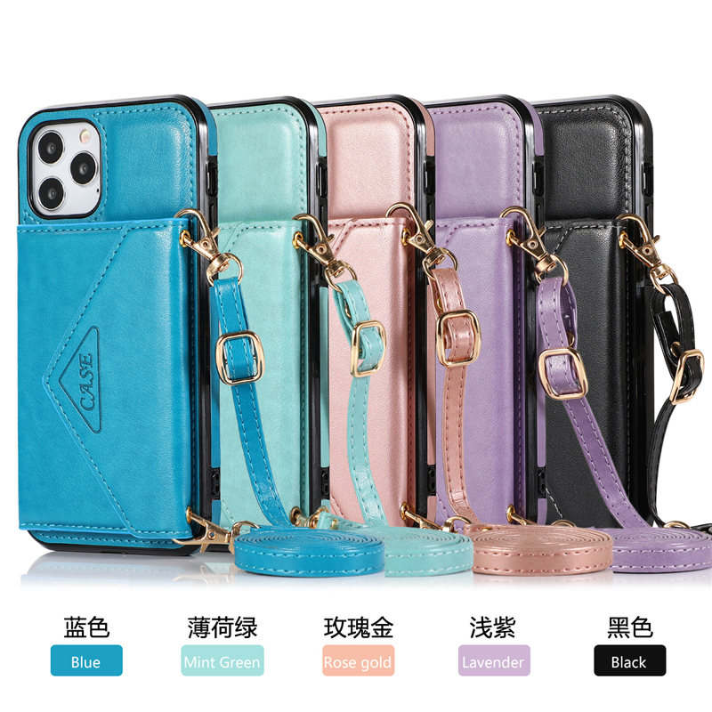 适用iPhone15promax手机壳新款苹果11/12/13后盖插卡时尚挂绳14plus保护套xsmax全包mini支架7/8防摔壳xr女款