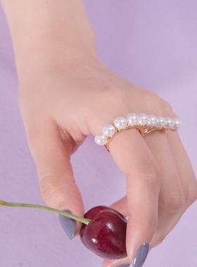 夏诗文同款珍珠排戒温柔小姐姐