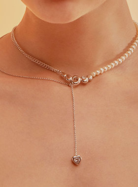 tripletipsy淡水珍珠爱心项链