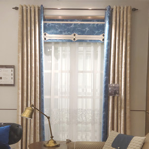 摩力克新款遮光简客厅卧室窗帘高精密雪尼尔浮雕色织欧美式轻奢