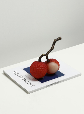 新中式轻奢抽象荔枝柠檬树脂摆件