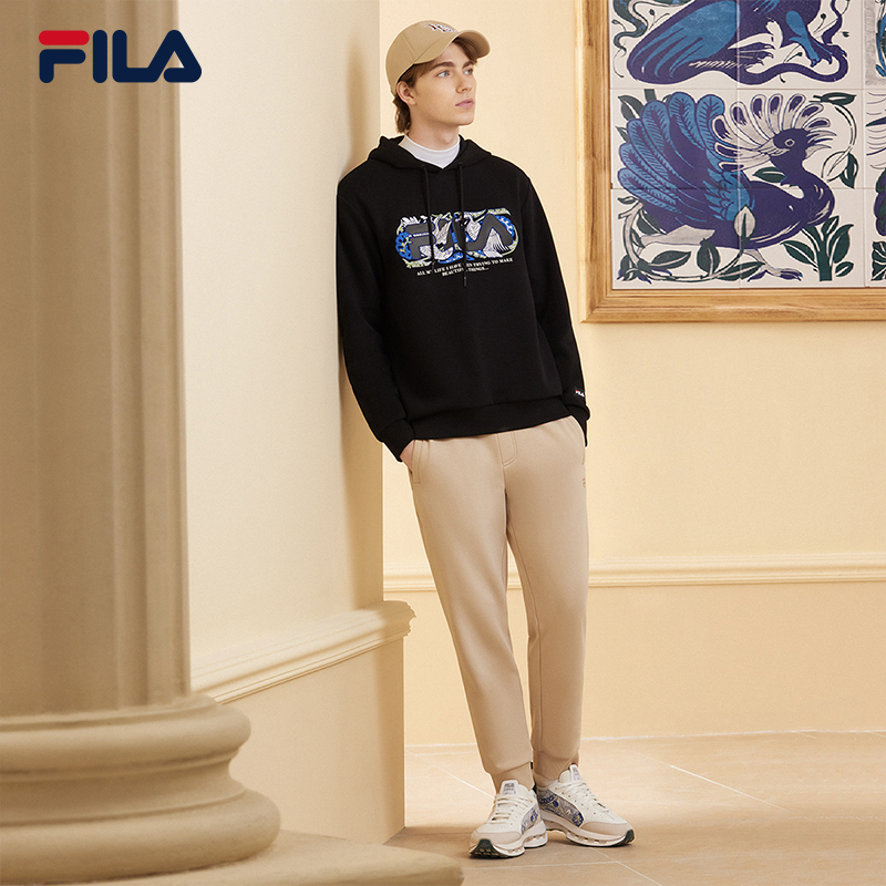 【张艺兴同款】FILA×V&A联名系列斐乐连帽卫衣新年男2024春新款-图2