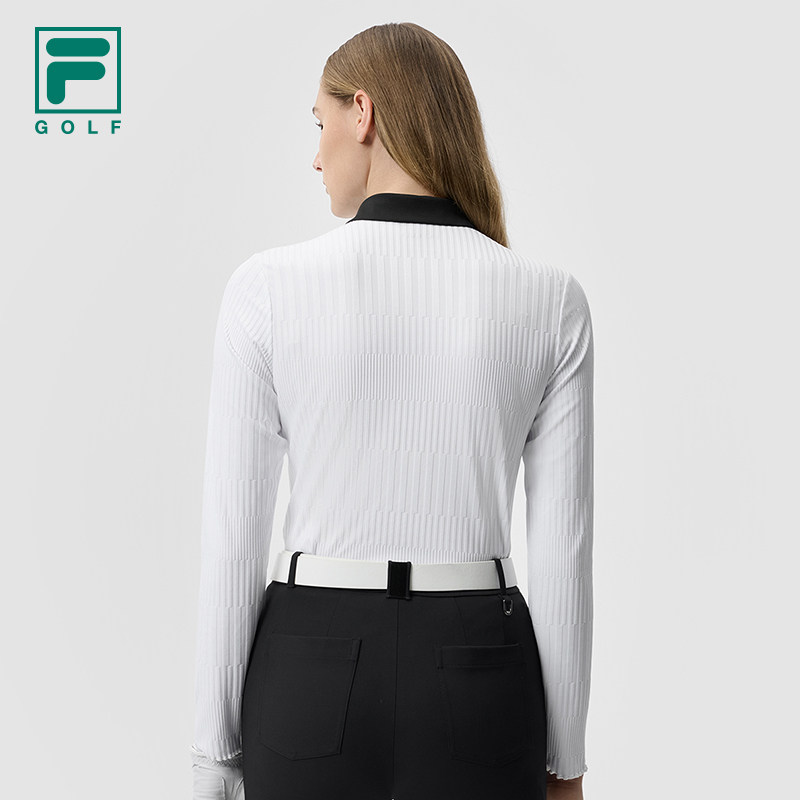 FILA 斐乐官方女子针织长袖POLO衫2025春新款高尔夫运动基础上衣,淘宝优惠券,粉丝福利购,淘宝优惠卷