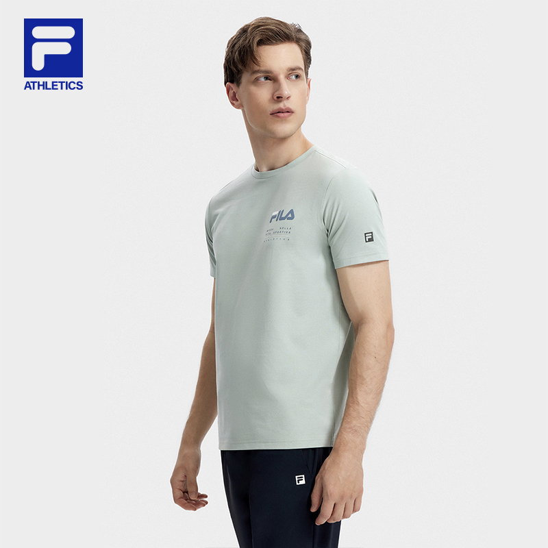 FILA 斐乐官方正品男子短袖衫T恤夏新款基础简约圆领运动针织上衣