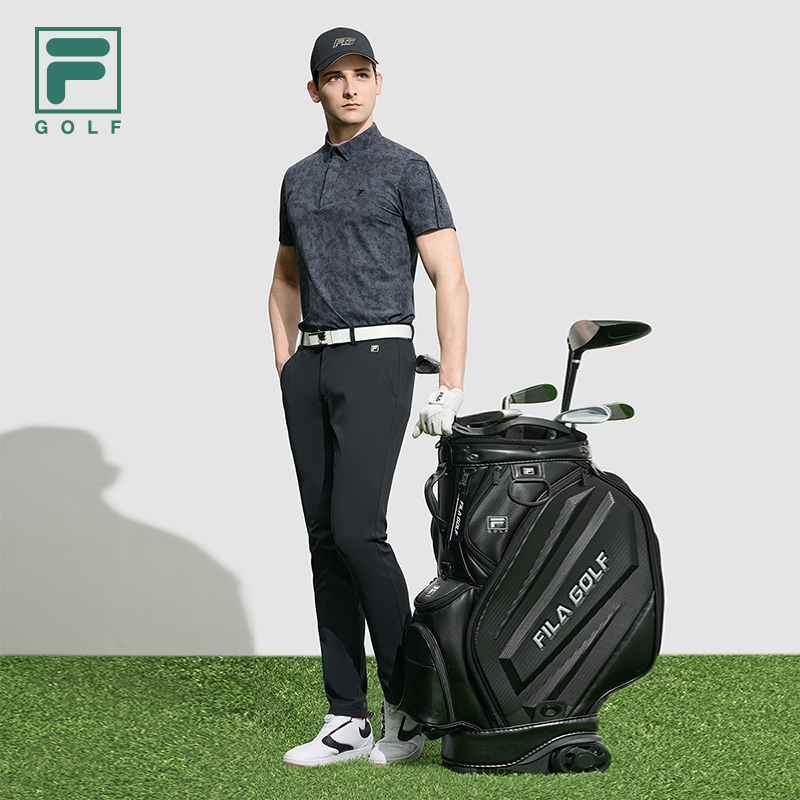 FILA GOLF斐乐官方男子翻领短袖POLO衫夏季简约高尔夫运动上衣T恤