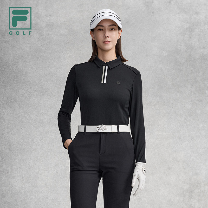 FILA 斐乐官方女子针织长袖POLO衫2026春新款高尔夫运动防晒上衣,淘宝优惠券,粉丝福利购,淘宝优惠卷