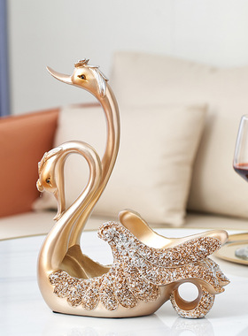 轻奢欧式天鹅红酒架摆件创意家居客厅玄关酒柜装饰品葡萄酒架