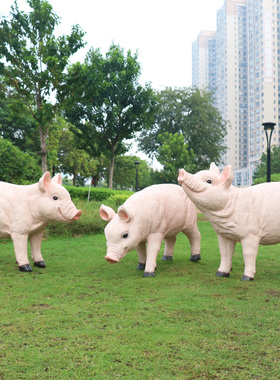 户外花园庭院猪玻璃钢模型