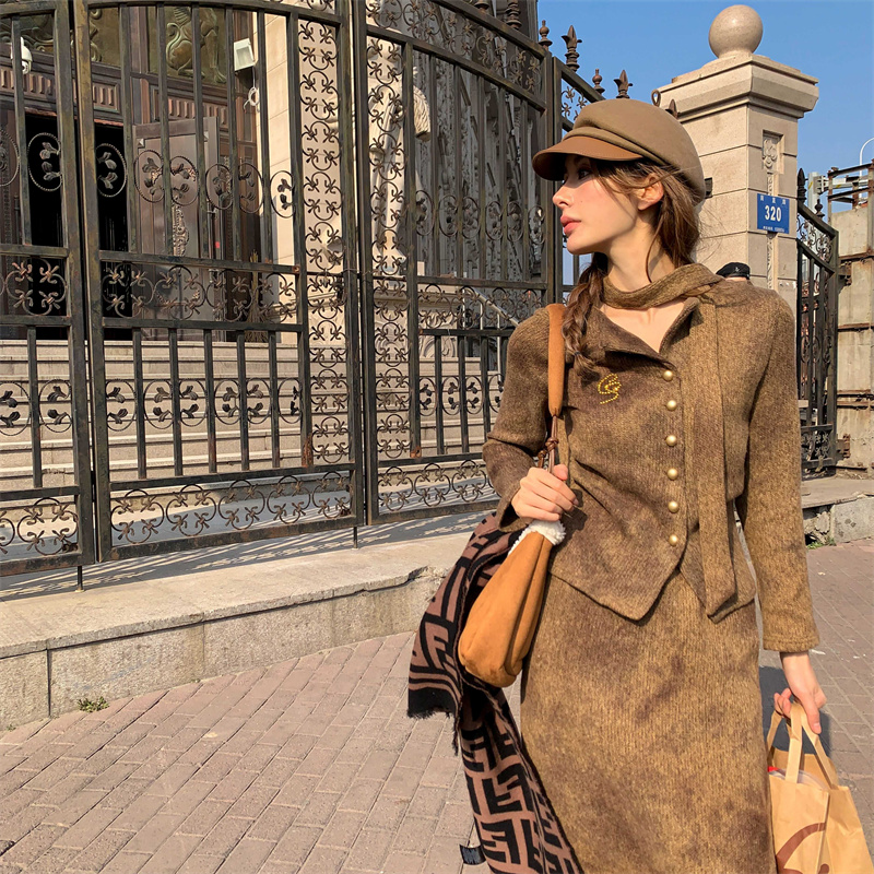 CLOUDSEASON复古做旧针织半身裙套装小个子搭配一整套高级感穿搭,淘宝优惠券,粉丝福利购,淘宝优惠卷