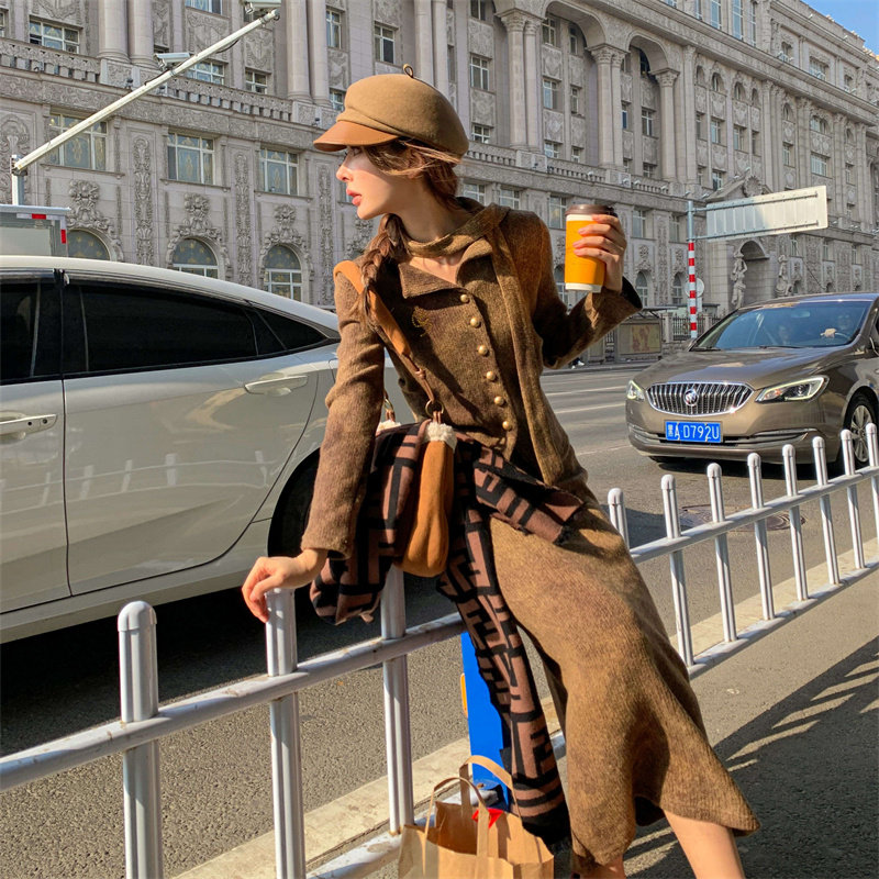 CLOUDSEASON复古做旧针织半身裙套装小个子搭配一整套高级感穿搭,淘宝优惠券,粉丝福利购,淘宝优惠卷