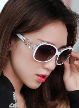 偏光白色女士2024新款时尚透明F框墨镜小脸防紫外线防晒眼镜