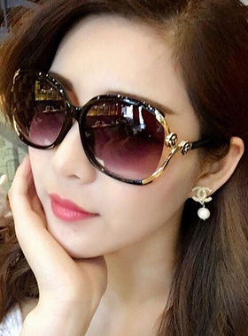 2021年新款女士夏防紫B外线变色墨镜偏光眼镜圆脸显瘦
