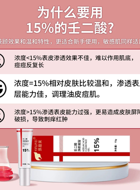 壬二酸凝胶15%去祛痘膏祛痘印淡化坑任水杨酸收缩毛孔非粉刺黑头