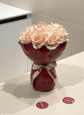 新家的100个快递花瓶摆件客厅插花瓶摆件轻奢高级感花束新婚礼物