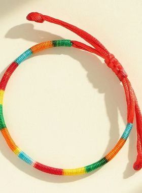 端午节五彩绳手工编织小粽子手链儿童宝宝五色线老虎香包手绳礼物