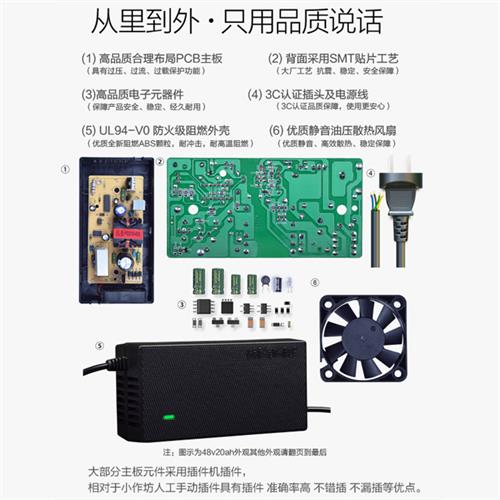 爱普奔集电动车电瓶车通用充电器36V48V12Ah48V20Ah60V30Ah72V40 - 图1