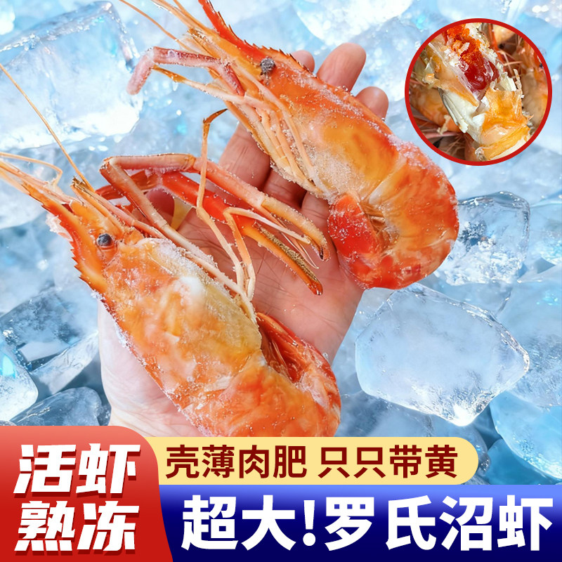 High-quality shrimp, Macrobrachium rosenbergii, fresh prawns, quick-frozen large-headed shrimps, giant extra-large seafood, aquatic fresh shrimps