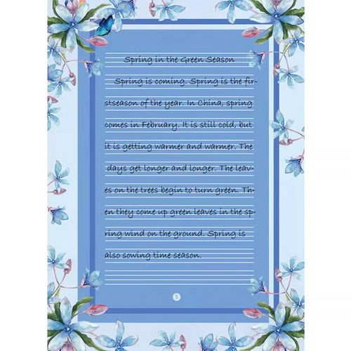 硬笔英语书法作品纸小学生每日一练比赛专用纸A4单款彩色四线格练习书写练习创作展示展览英文字母单词听写拼音作业本钢笔铅笔加厚 - 图3