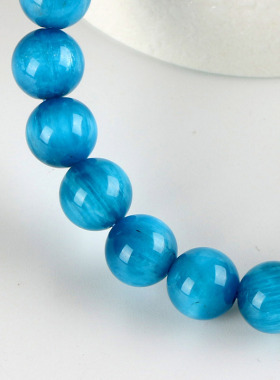 天然磷灰石圆珠手链饰品猫眼