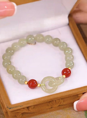 一栗情侣琉璃新中式平安扣手链
