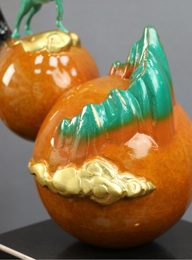 如艺客迎天下福禄双全铜工艺摆件