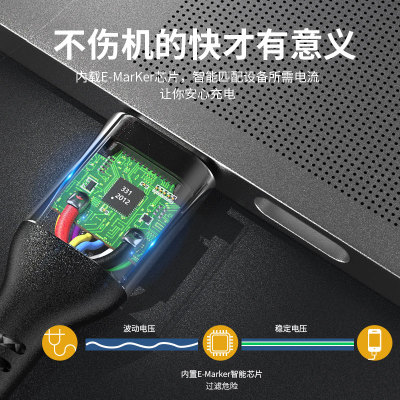 usb2.0双头typec数据线pd100W快充雷电口双向ctoc高速数据传输适用于苹果笔记本iPadpro电脑华为联想手机硬盘