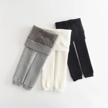Girl Beats Bottom Pants Plus Suede Thickened Autumn Winter Babys Pantyhose Baby Warm External Wear A Suede Socks Pants