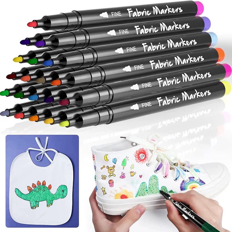 Shopping bag, painted cloth, marker, waterproof white shoes, children's brush, T-shirt, 12 colors, DIY, does not fade
