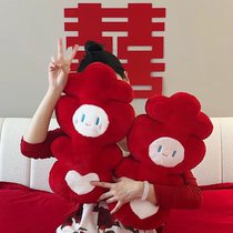 Wedding press-bed paparazzi dolls a couple of wedding houses arranged with happy words Pillow Bedside Swing Piece Upscale Wedding Wedding items