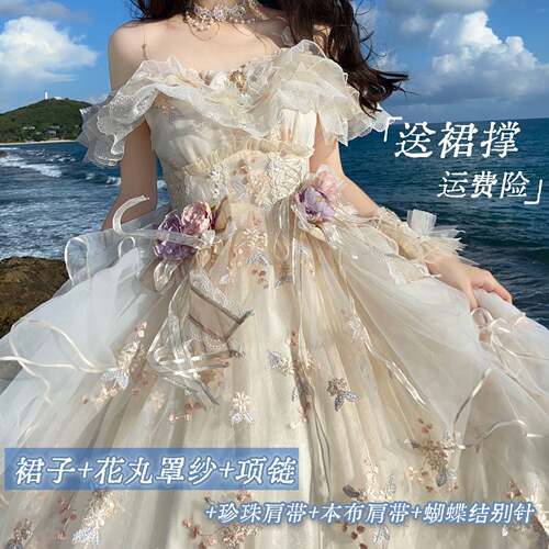 花神芙洛拉lolita正品花嫁洛丽塔连衣裙JSK吊带裙星辰猫原创设计 - 图0