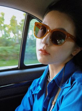 刘亦菲同款奶茶色墨镜女防紫外线