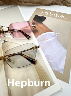 hepban/无框墨镜女 多边形防紫外线UV400遮阳太阳眼镜 可配近视