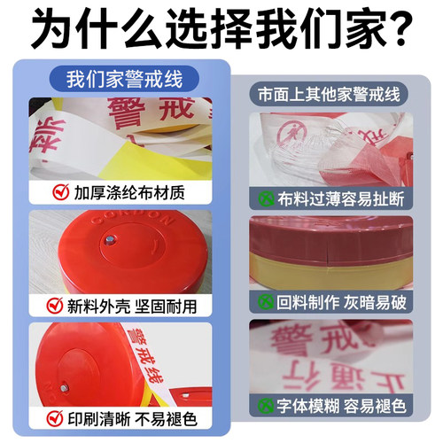 安全线警戒带反光伸缩警示带隔离带警戒线拉绳施工盘式红白警界线 - 图2